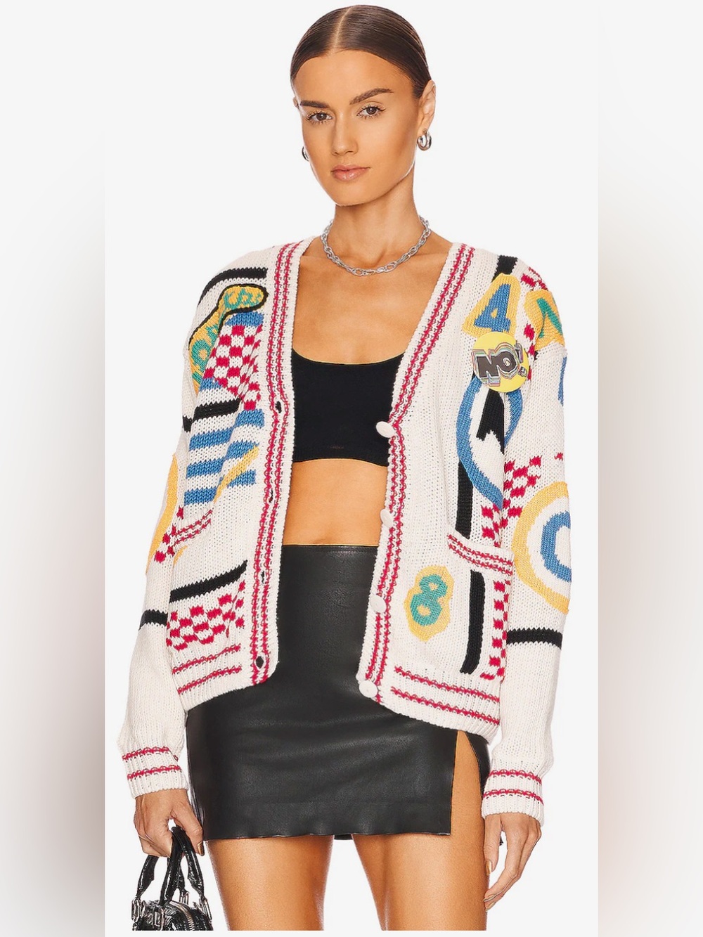 Like New! No! Jeans Cream Patch Cardigan/ Size 3 -Medium